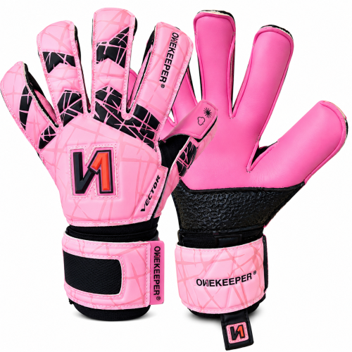 Rękawice bramkarskie Onekeeper Vector Evolution Pink – widok z przodu