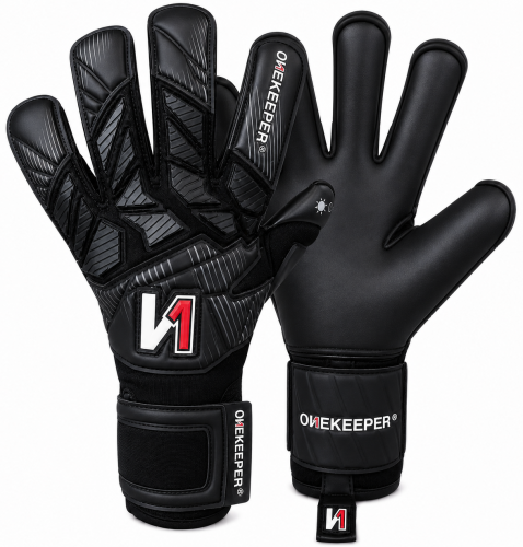 Profesjonalne rękawice bramkarskie Onekeeper Solid Black 2.0